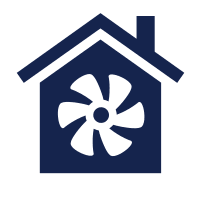 house with a fan icon